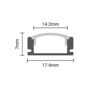 EuroSpot Προφίλ Αλουμινίου Ασημί Για Led Ταινίες L=2m 17.4x7mm Η=6mm Γαλακτερό Κάλυμμα