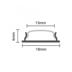 EuroSpot Προφίλ Αλουμινίου Ασημί Για Led Ταινίες L=2m 18x6mm Γαλακτερό Κάλυμμα