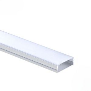 EuroSpot Προφίλ Αλουμινίου Ασημί Για Led Ταινίες L=2m 30x10mm Γαλακτερό Κάλυμμα