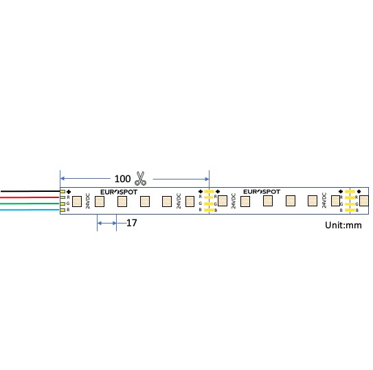 EuroSpot Led Ταινία DC:24V 5050 SMD IP20 14.4W/m RGB 5m - Image 3