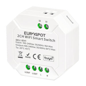 EuroSpot Triac Smart Switch Tuya WiFi + 2 Switch 100-240V 8*2 A