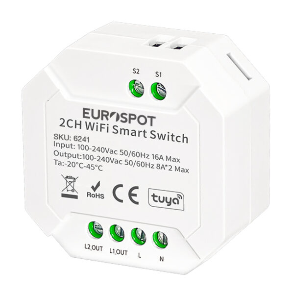 EuroSpot Triac Smart Switch Tuya WiFi + 2 Switch 100-240V 8*2 A - Image 2