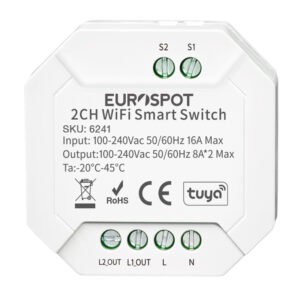 EuroSpot Triac Smart Switch Tuya WiFi + 2 Switch 100-240V 8*2 A