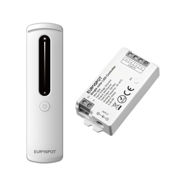 EuroSpot Led Kit Controller+ Λευκό Remote RF 2.4GHz για Μονόχρωμη Ταινία