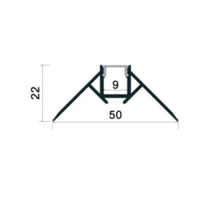 EuroSpot Προφίλ Αλουμινίου Γωνιακό Γυψοσανίδας Ασημί Για Led Ταινίες L=2m 50x22mm NW=9mm Γαλακτερό Κάλυμμα