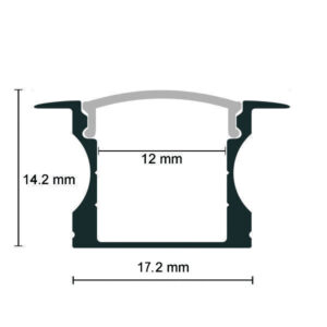 EuroSpot Προφίλ Αλουμινίου Χωνευτό Ασημί Ταινίας Led L=2m 24x14.2mm NW=12mm Γαλακτερό Κάλυμμα