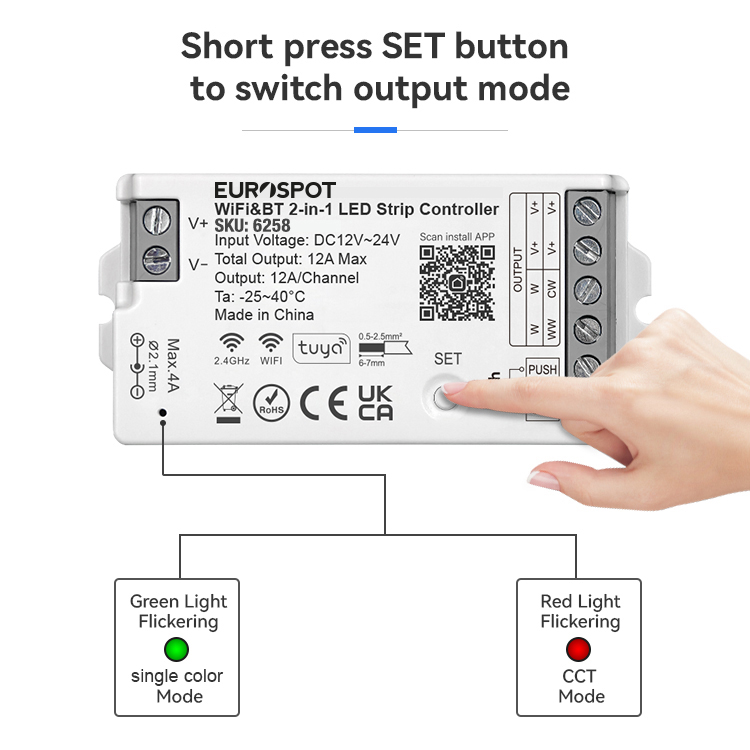 EuroSpot Led Controller Tuya Wi-Fi & RF 2.4GHz & BT 2in1 + Push Dim - Image 6