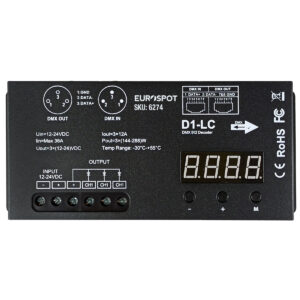 EuroSpot DMX512 Controller για Μονόχρωμη Ταινία Led 1CH DC:12-24V