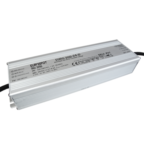Eurospot Τροφοδοτικό Dimmable Στεγανό TRIAC IP67 24V 200W 8.3A